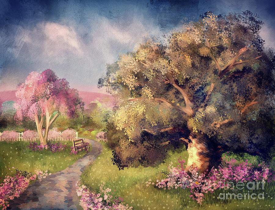 Spring Digital Art - A Chilly Spring Morning by Lois Bryan