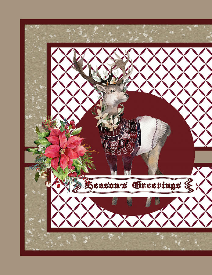 A Christmas Stag Digital Art by HH Photography of Florida