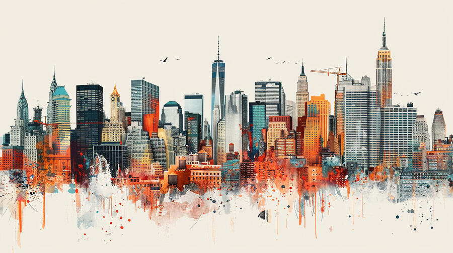 A Clean Look Ng Collage Of Manhattan W Th  Ts   D53fb758-505a-4f38-bbb7-95b40246f5cc Digital Art