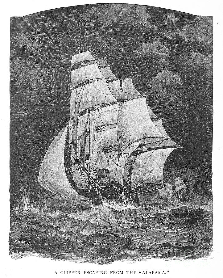 A Clipper escaping from the v3 Photograph by Historic illustrations