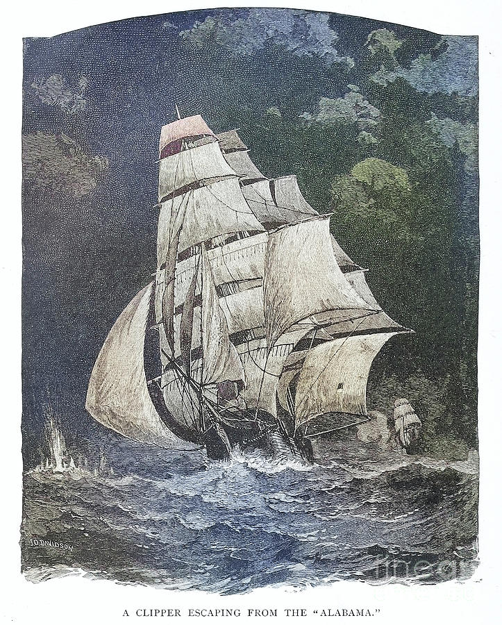 A Clipper escaping from the v4 Photograph by Historic illustrations