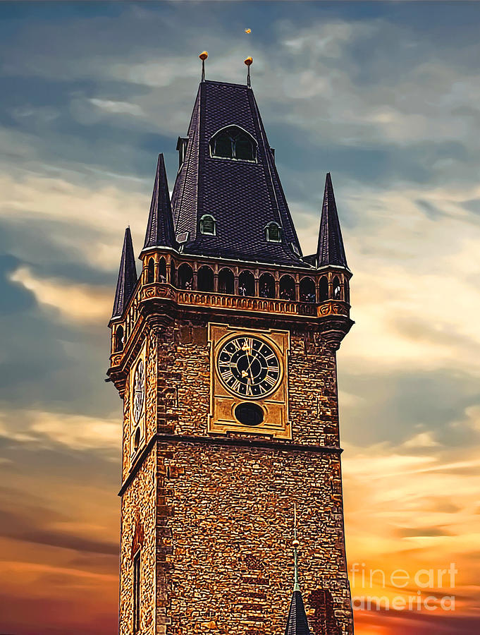 A Clock Tower In Prague Photograph By Robert Kleppin Fine Art America