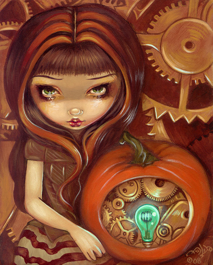 A Clockwork Pumpkin Painting by Jasmine Becket-Griffith
