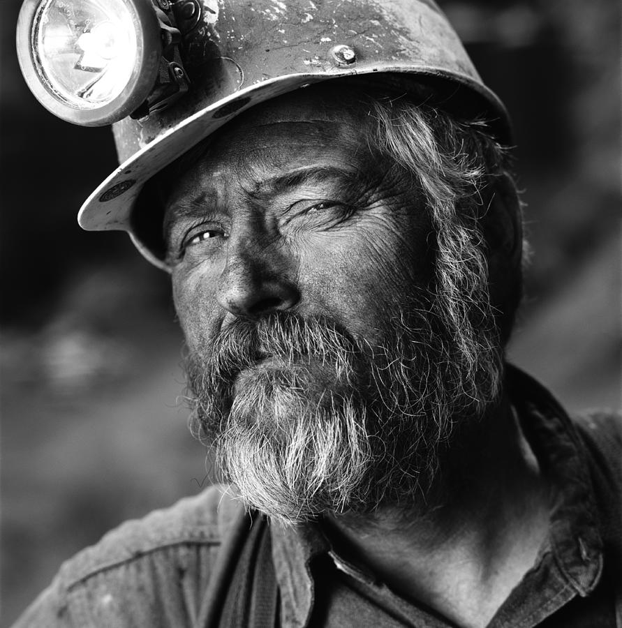 A close up of a gruff caucasian coal miner Photograph by Photodisc