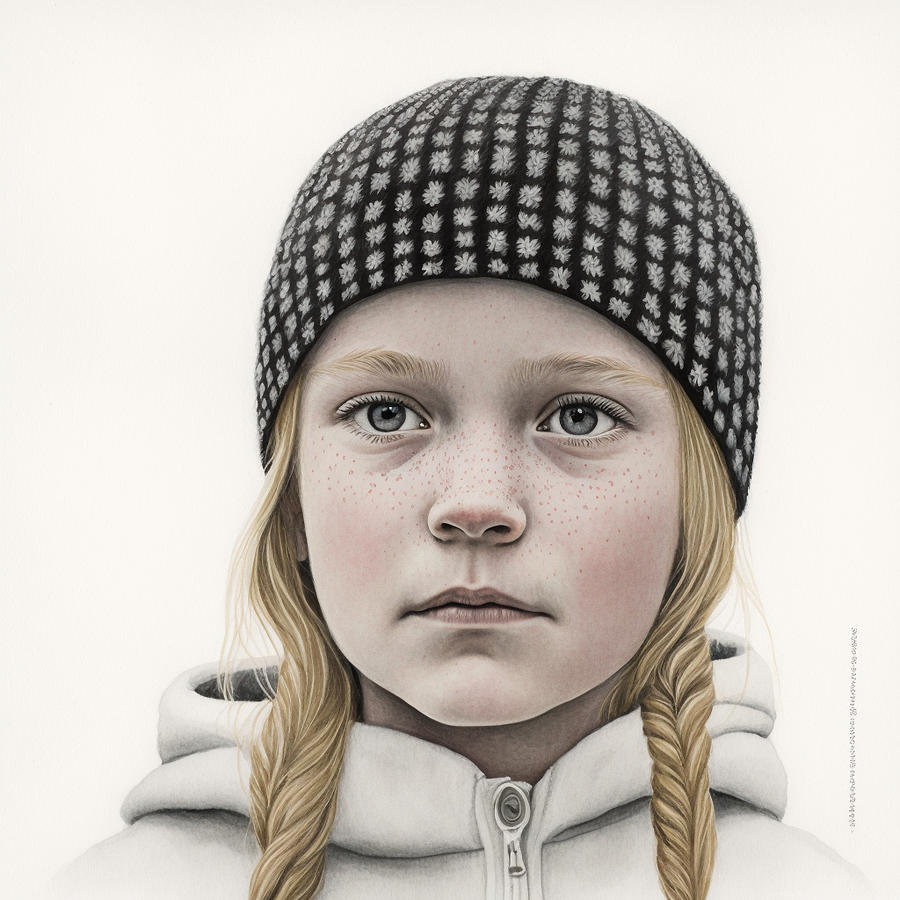 Fantasy Painting - A  close  up  portrait  of  a  young  Norwegian  girl  w  0902dc7c  5645563c645  645ec043  04356456  by Celestial Images