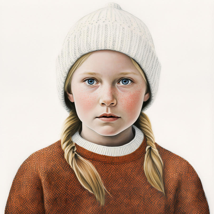 Fantasy Painting - A  close  up  portrait  of  a  young  Norwegian  girl  w  645563adf532b  645563dab  645b645563043  a by Celestial Images