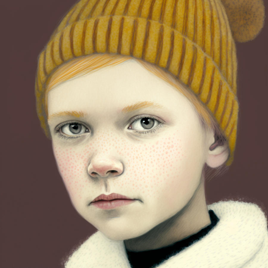 Fantasy Painting - A  close  up  portrait  of  a  young  Norwegian  girl  w  9b3fec0a  a645563a9  64500645  b906  ceb7a by Celestial Images