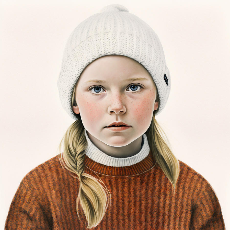 Fantasy Painting - A  close  up  portrait  of  a  young  Norwegian  girl  w  d57043c2a3  9522  645b25  0433645563b  d70 by Celestial Images