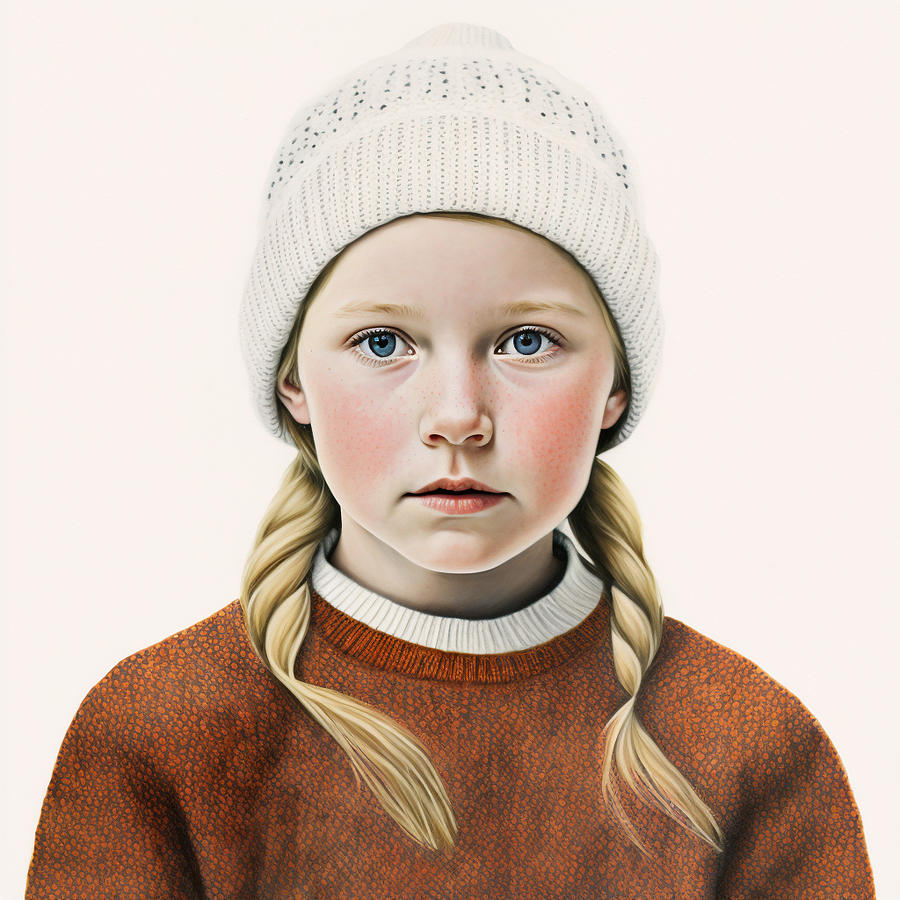 Fantasy Painting - A  close  up  portrait  of  a  young  Norwegian  girl  w  dd23645fa645  ed0430  645e5a  b5d0  fc6ac7 by Celestial Images