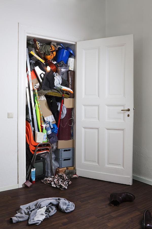 A closet stuffed with various storage items Photograph by fStop Images - Patrick Strattner