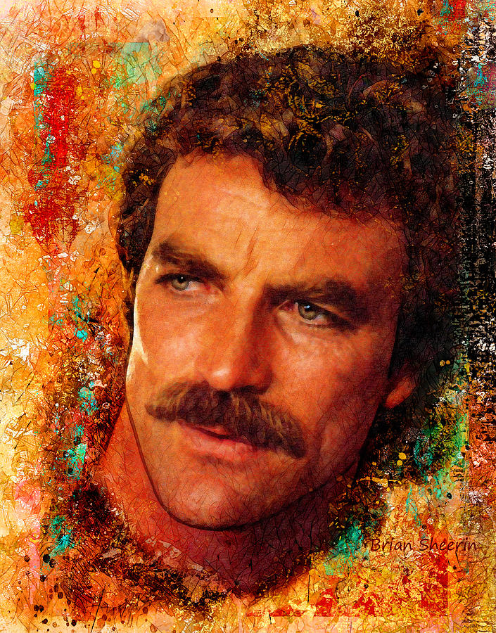 A Closeup Portrait of Tom Selleck Digital Art by Brian Sheerin - Fine ...
