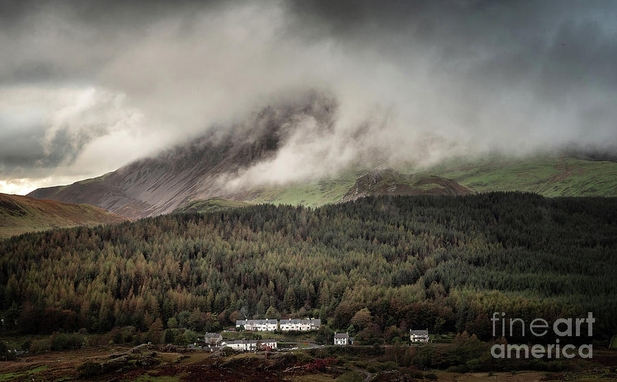 A Cloudy Atmospheric Scene From The Snowdonia Nationalpark, Rhyd Dhu, Wales, Uk Photograph