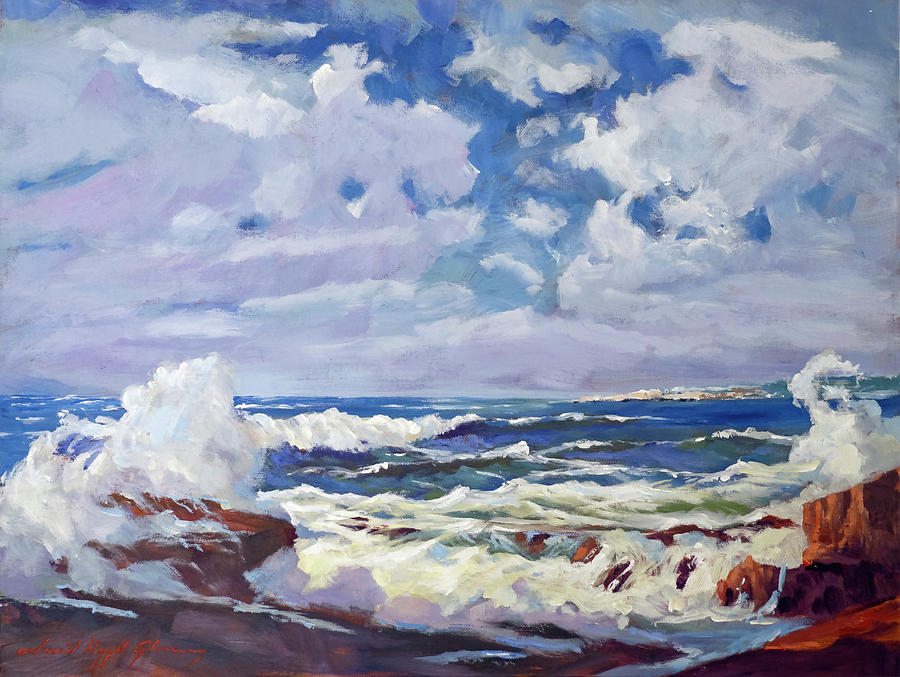 A Cloudy Sky, Pacific Grove, California Painting by David Lloyd Glover
