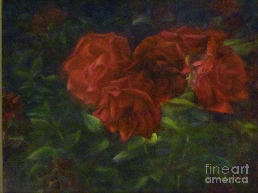 A Cluster of Red Roses Painting by Bill Puglisi