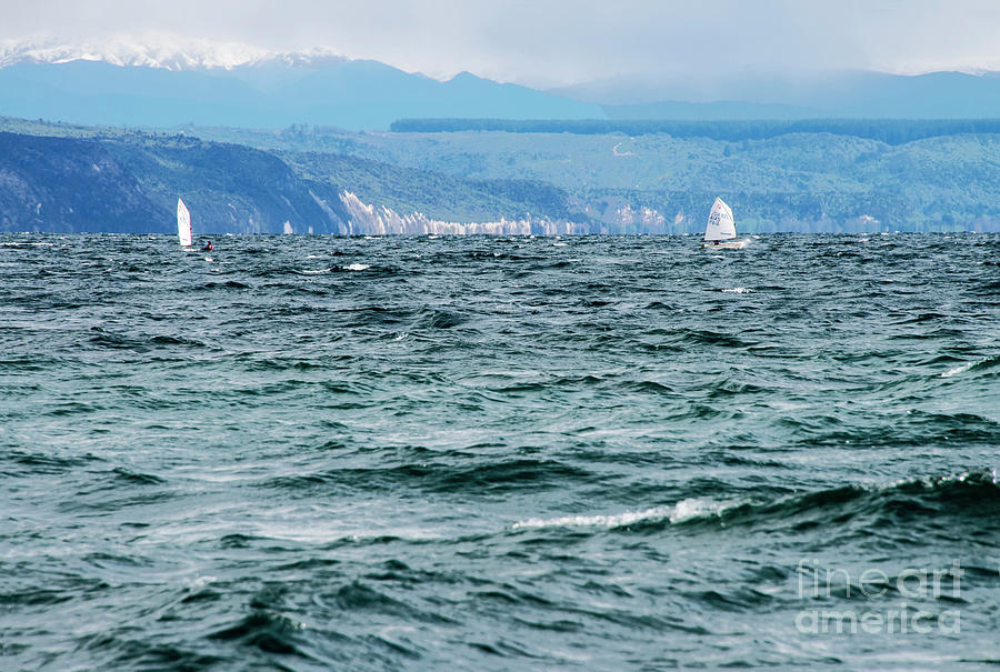 A Cold and Windy Day on Lake Taupo Photograph by Bob Phillips