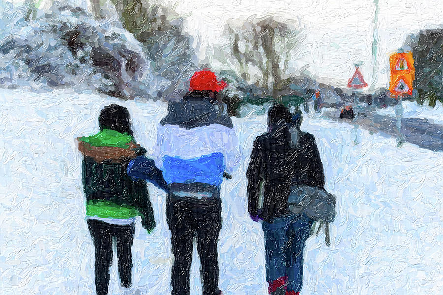 A cold walk in Harlow. Frozen in time. Digital Art by LGP Imagery