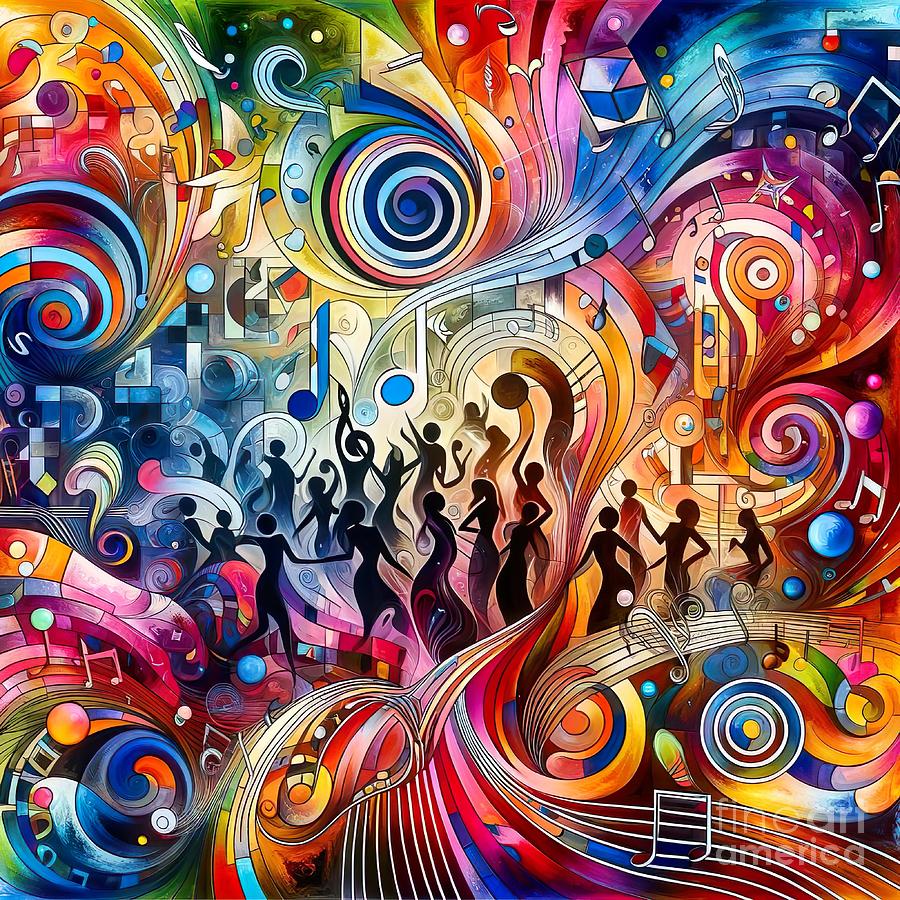 Abstract Collage Digital Art - A collage of a party -2 by Movie World Posters