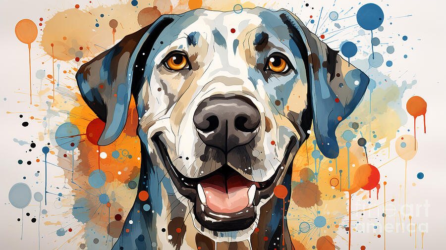 A colorful and vibrant representation of a dogs face Digital Art by Odon Czintos