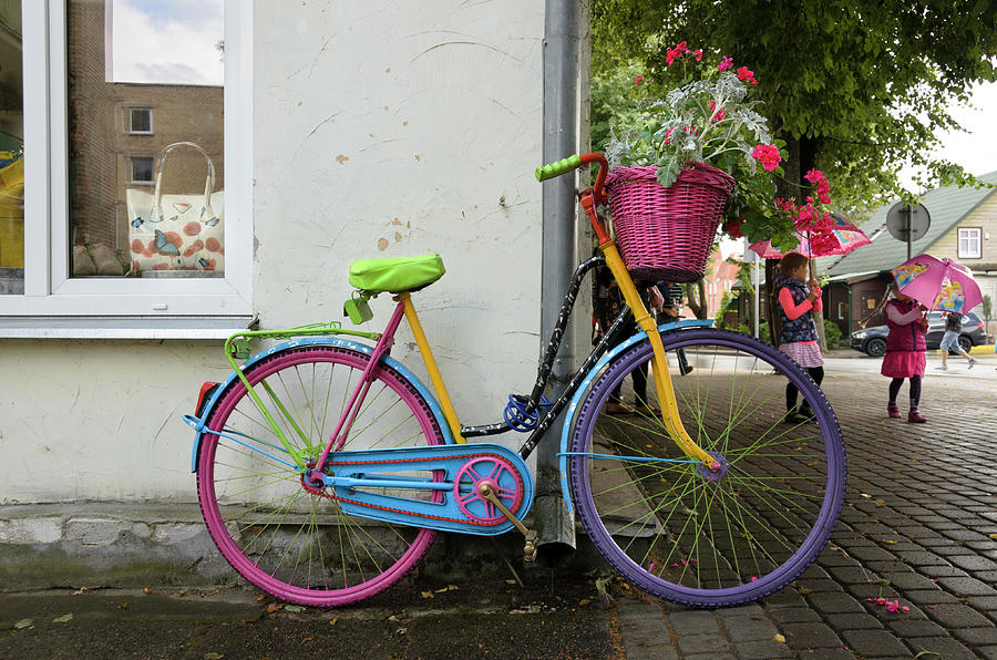A colorful bicycle in Vilnius Photograph by RicardMN Photography