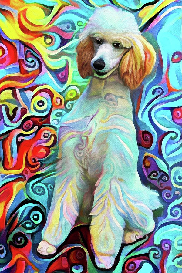A Colorful Poodle Digital Art by Peggy Collins