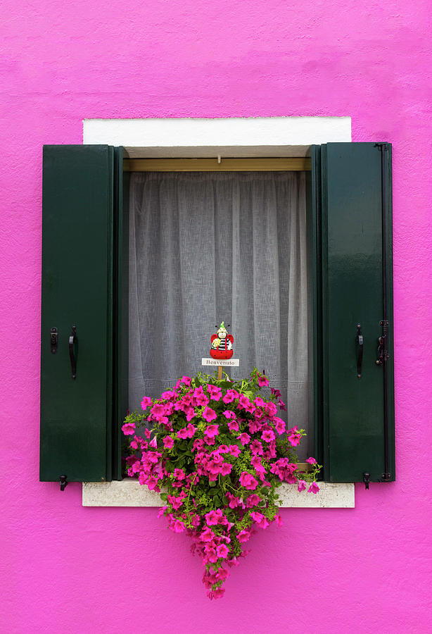 A colorful window in Burano Photograph by Pietro Ebner