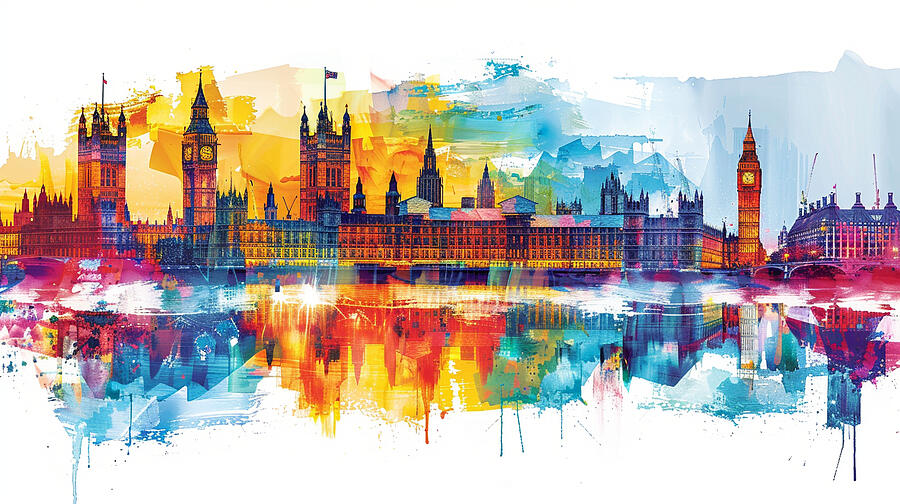 a colourful draw ng of the London sky l ne co 791d4a23-a9dd-4dc4-a944-223a564824dd 0 Digital Art