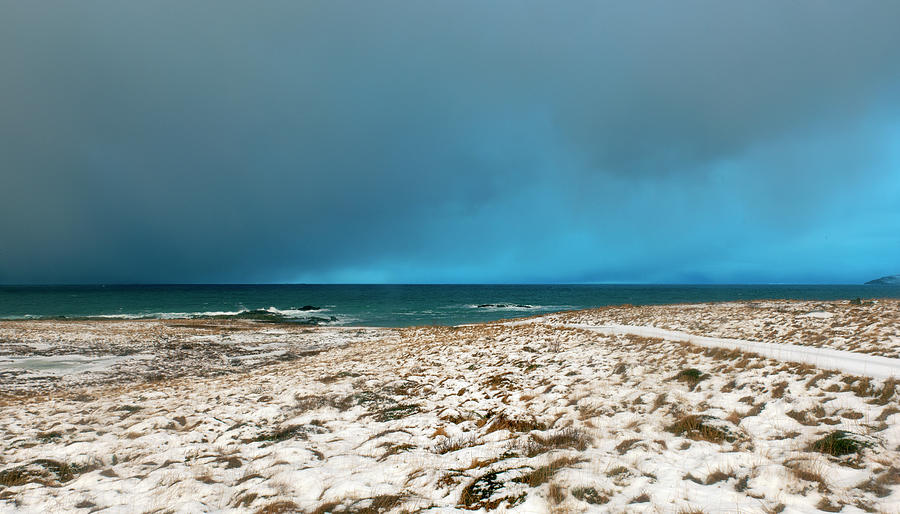 A coming storm, Flakstad beach, Lofoten Photograph by Dubi Roman