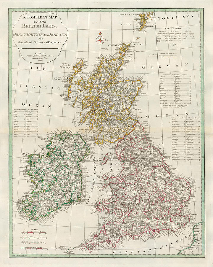 A Compleat Map of the British Isles or Great Britain And Ireland with ...