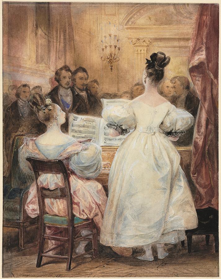 A Concert Laura  Singing 1831  Marie Joseph French 1805 to 1865 Painting by MotionAge Designs
