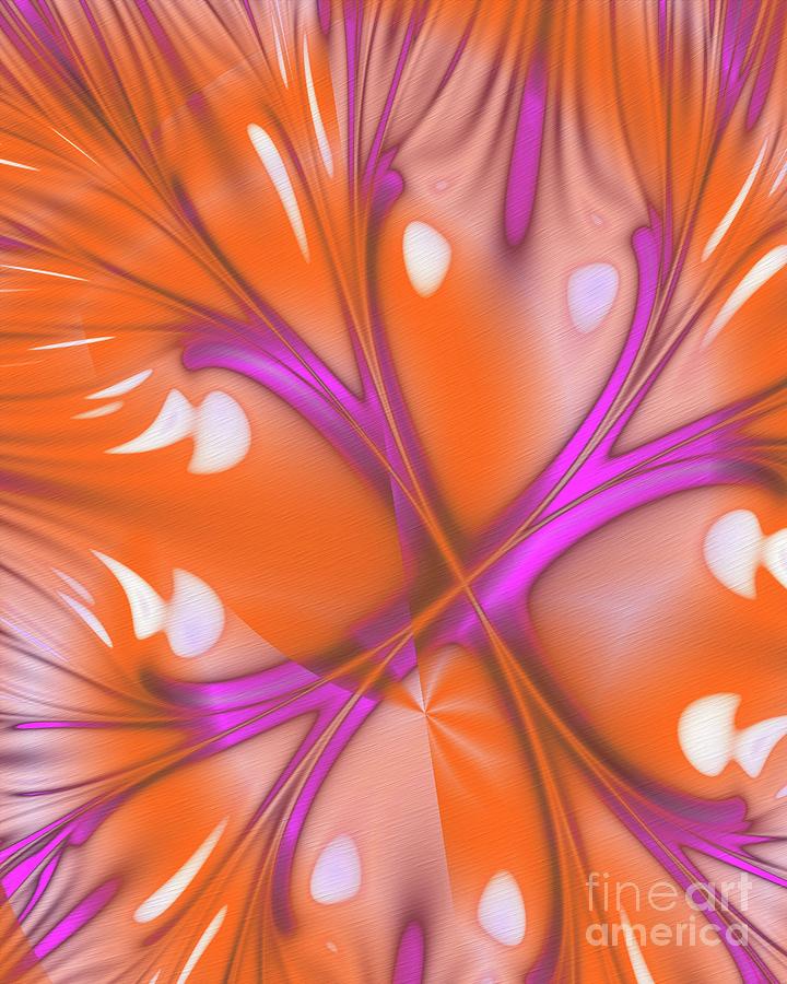 A Confluence Of Orange And Pink Abstract Artwork Digital Art by Philip Preston