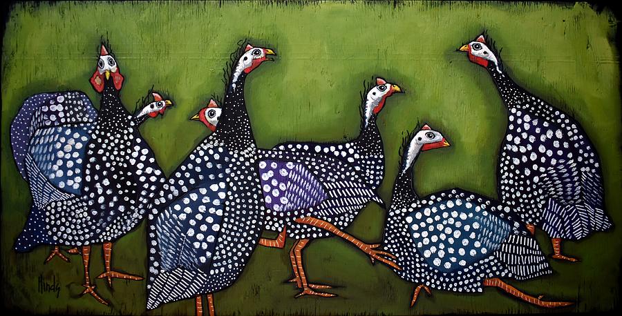 A Confusion Of Guinea Fowl - 2 Painting by David Hinds