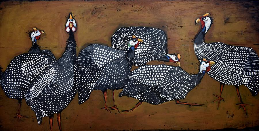 A Confusion Of Guinea Fowl Painting