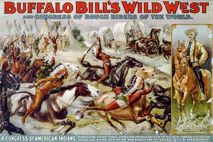 Horse Drawing - A congress of American Indians by Buffalo Bills Wild West Show Poster
