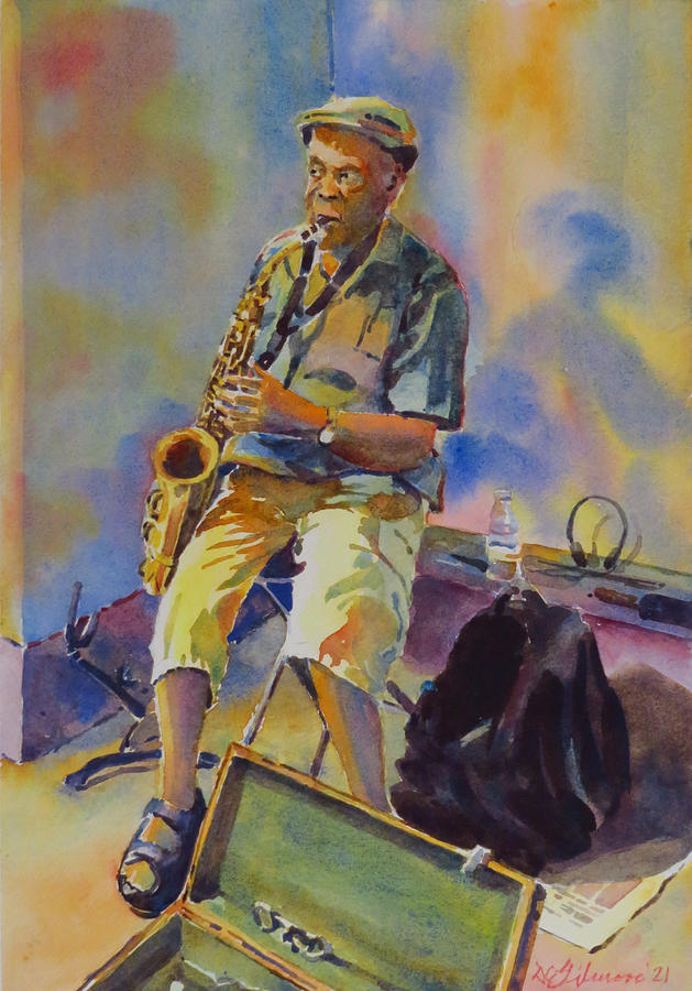 A Cool Sax Painting by David Gilmore