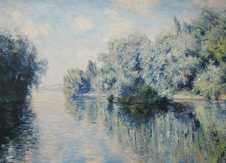 A copy of the painting by Claude Monet, The Seine River near Giverny ...