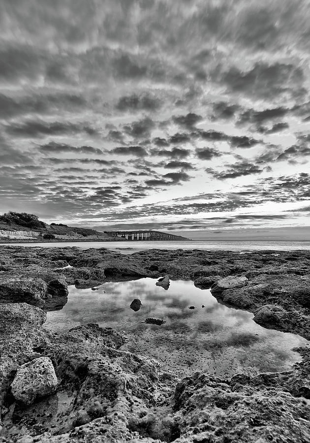A Coral Reef Sunrise in Black and White Photograph by JC Findley