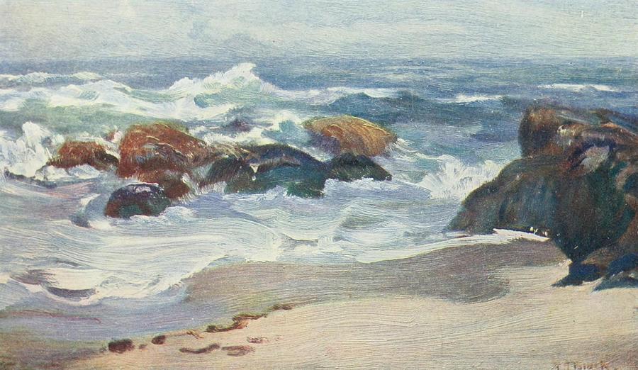 Boat Painting - A Cornish Sea at Half Tide by Arthur J Black