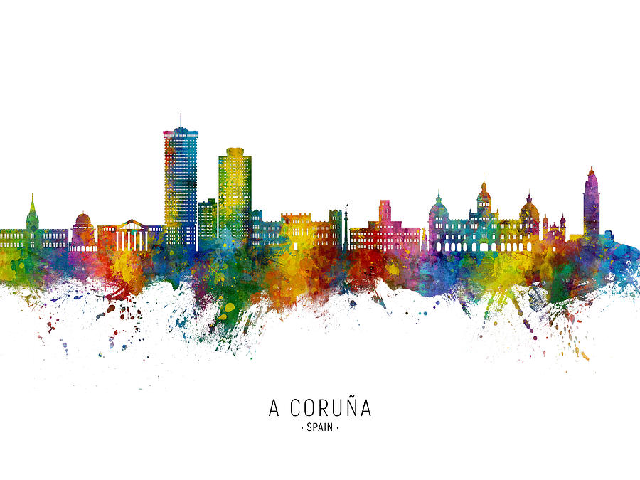 A Coruna Spain Skyline #66 Digital Art by Michael Tompsett