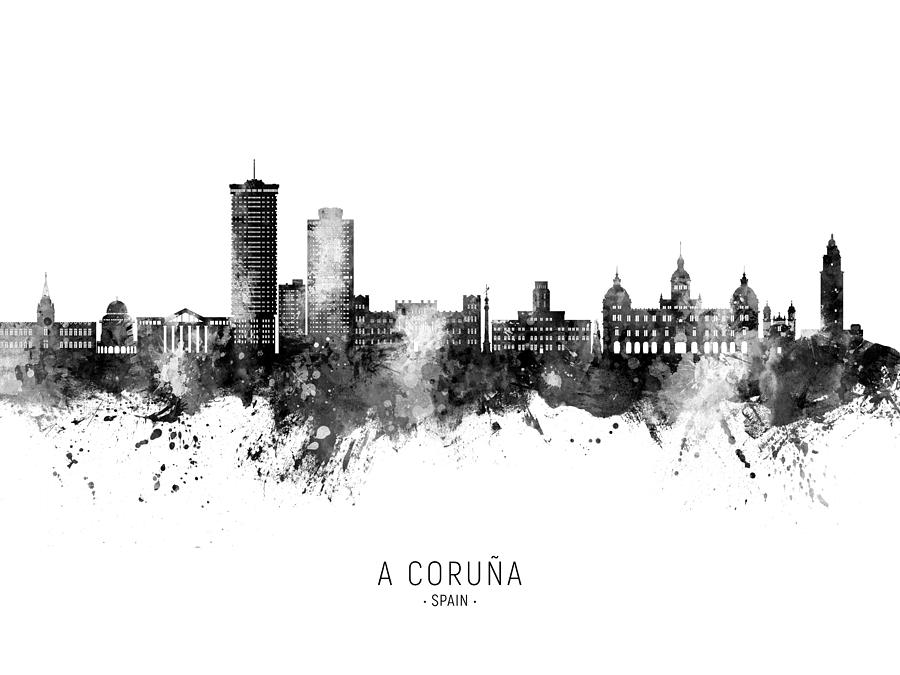 A Coruna Spain Skyline #67 Digital Art by Michael Tompsett