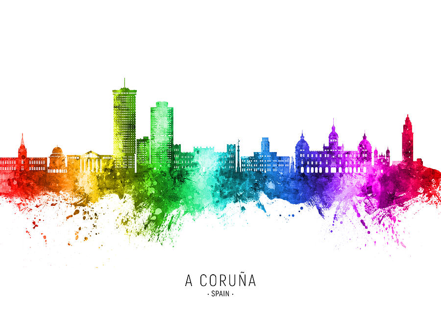 A Coruna Spain Skyline #70 Digital Art by Michael Tompsett
