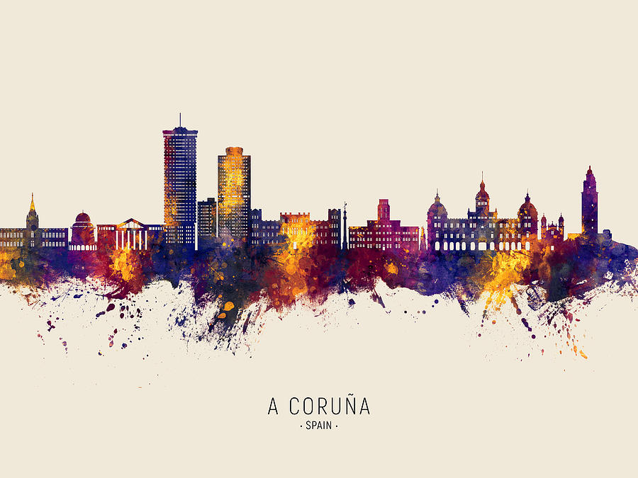 A Coruna Spain Skyline #71 Digital Art by Michael Tompsett