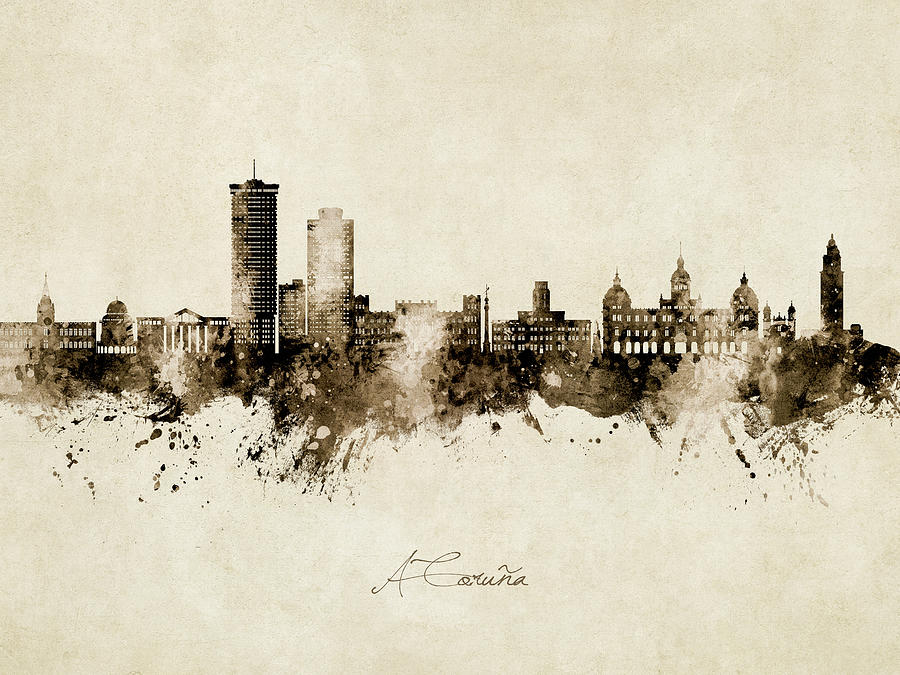 A Coruna Spain Skyline #72 Digital Art by Michael Tompsett