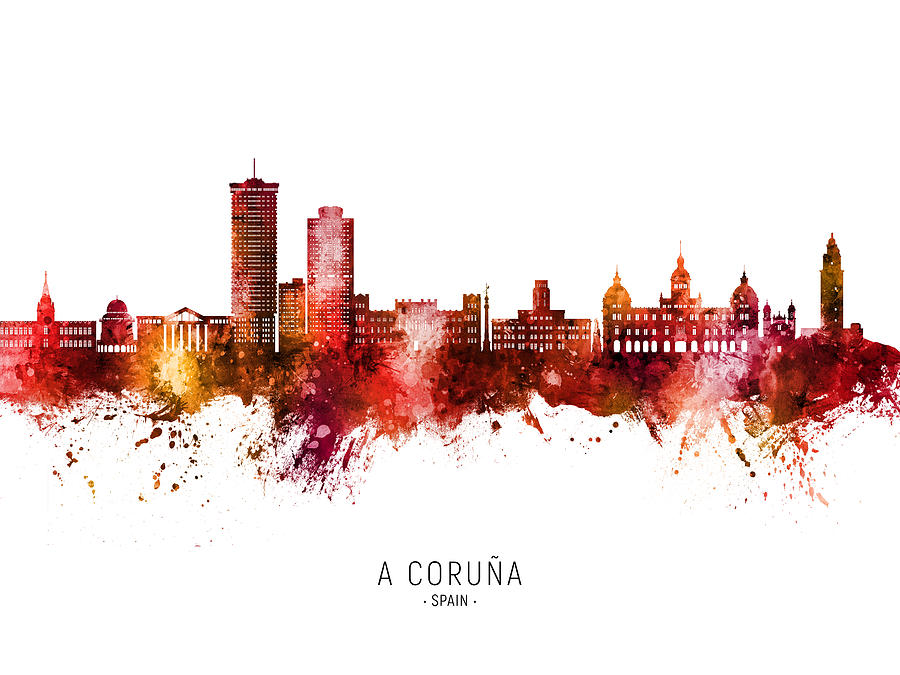 A Coruna Spain Skyline #76 Digital Art by Michael Tompsett