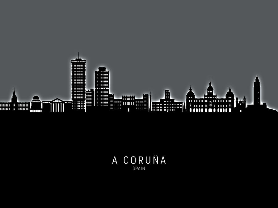 A Coruna Spain Skyline #80 Digital Art by Michael Tompsett