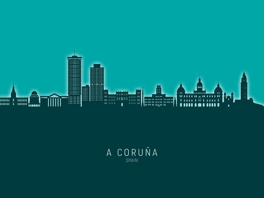 A Coruna Spain Skyline #81 Digital Art by Michael Tompsett