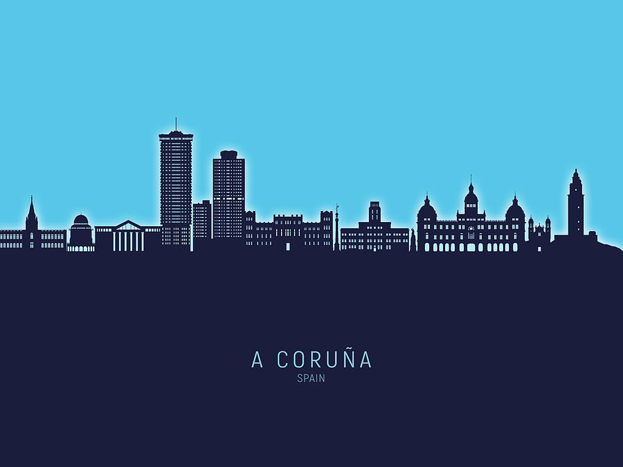 A Coruna Spain Skyline #82 Digital Art by Michael Tompsett