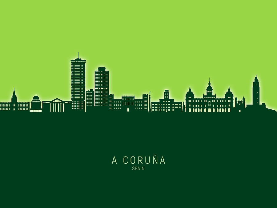 A Coruna Spain Skyline #83 Digital Art by Michael Tompsett