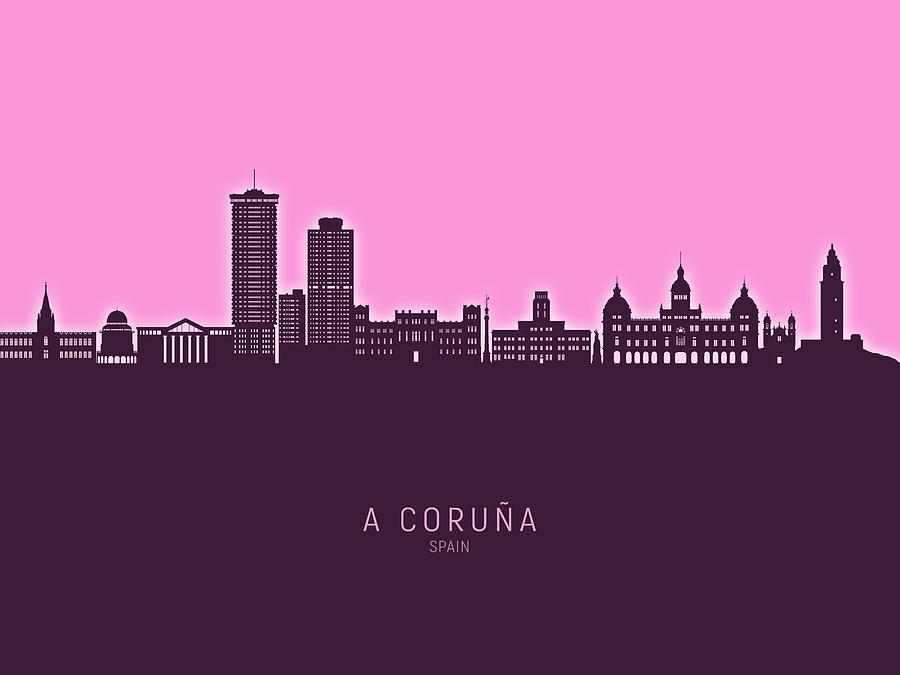 A Coruna Spain Skyline #84 Digital Art by Michael Tompsett