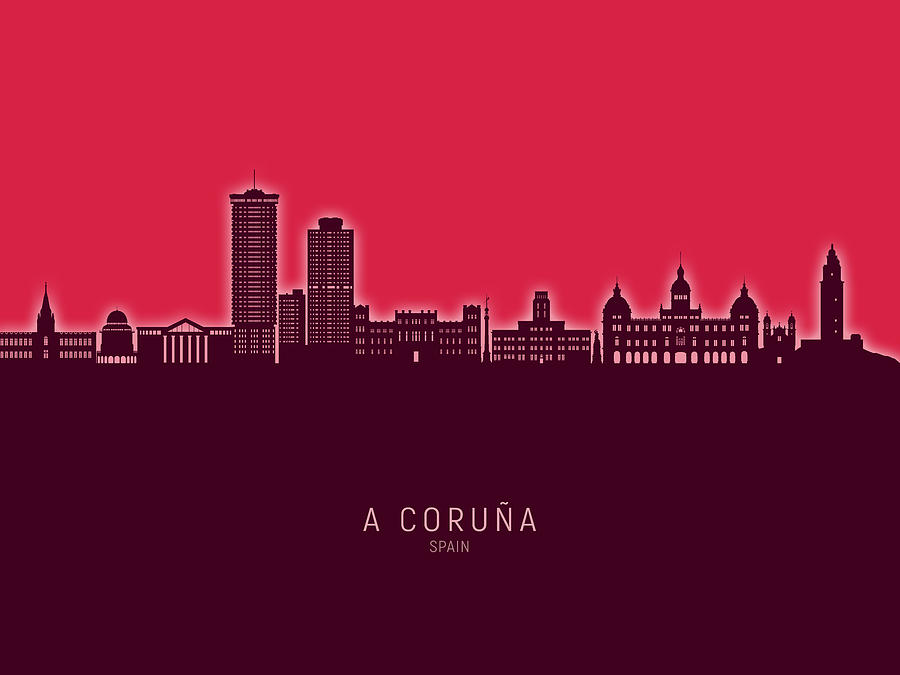 A Coruna Spain Skyline #85 Digital Art by Michael Tompsett