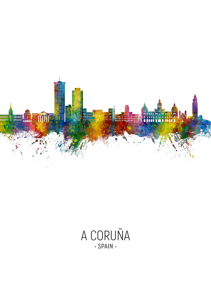 A Coruna Spain Skyline #88 Digital Art by Michael Tompsett